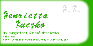 henrietta kuczko business card