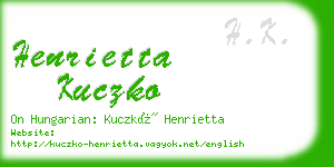 henrietta kuczko business card